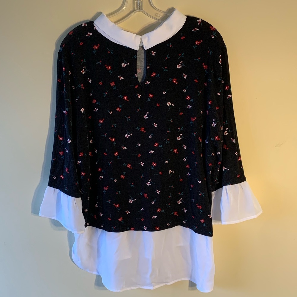 Elle | Collared Floral Blouse | XL - Picture 3 of 8